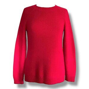 Talbots Womens Sweater Sz Small Red Lambswool Wool Blend Preppy Holiday Xmas